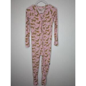 Poppy by Lev Baby Girl's Jumpsuit Size 2T Pink Leopard Cheetah Ruffle Zip Bamboo